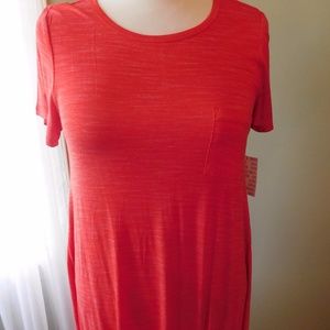 Lularoe Carly - Sz L - Red microstripe - BNWT